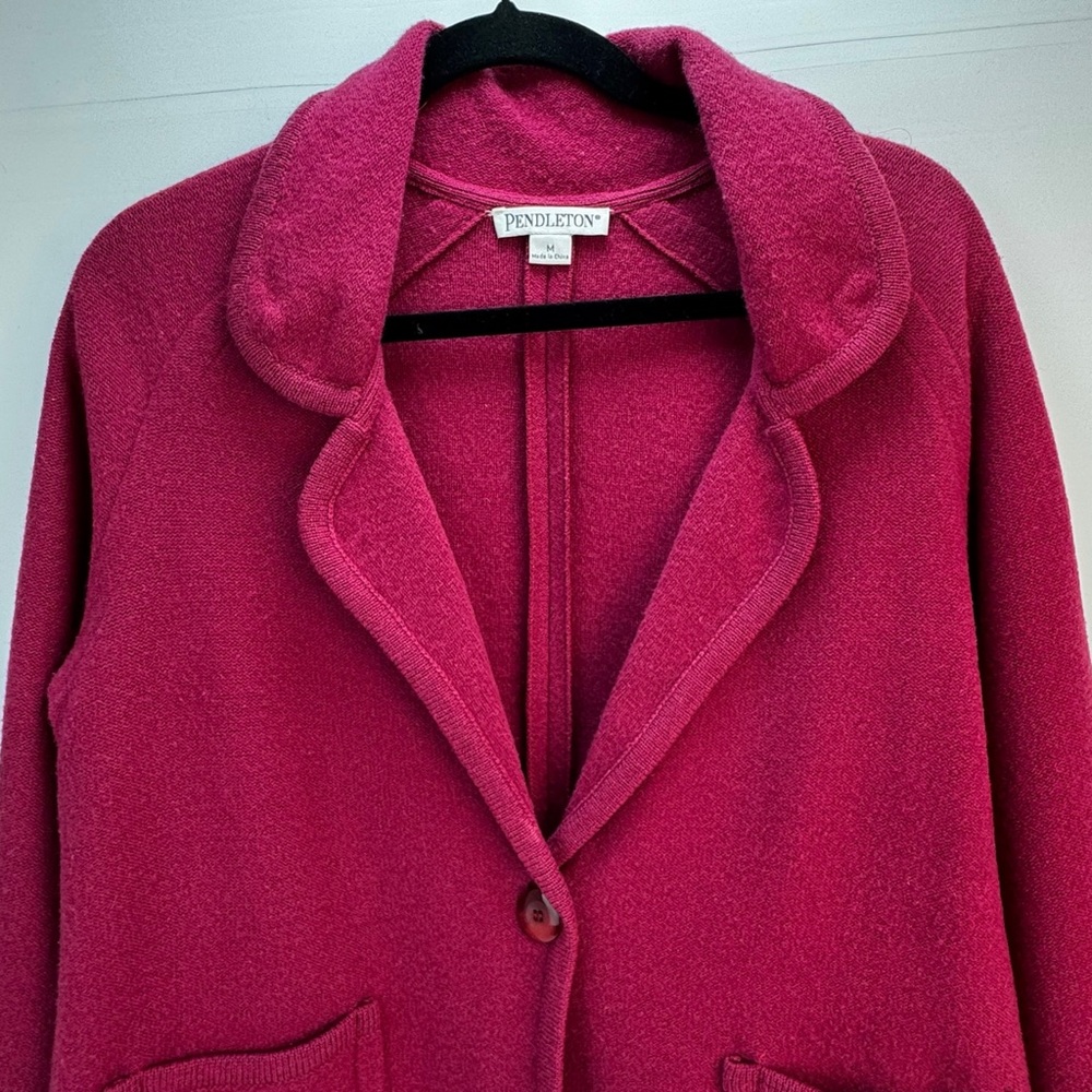 Pendleton Raspberry Pink 100% Lambs Wool Sweater … - image 3